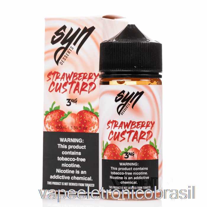 Creme De Morango Vape Eletrônico - Syn Liquid - 100ml 0mg